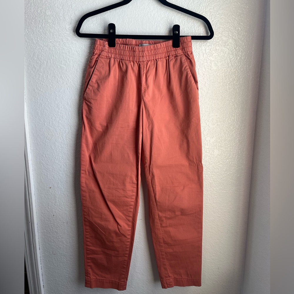 Everlane Pull-on Style Pants Stone Wash Peach Orange